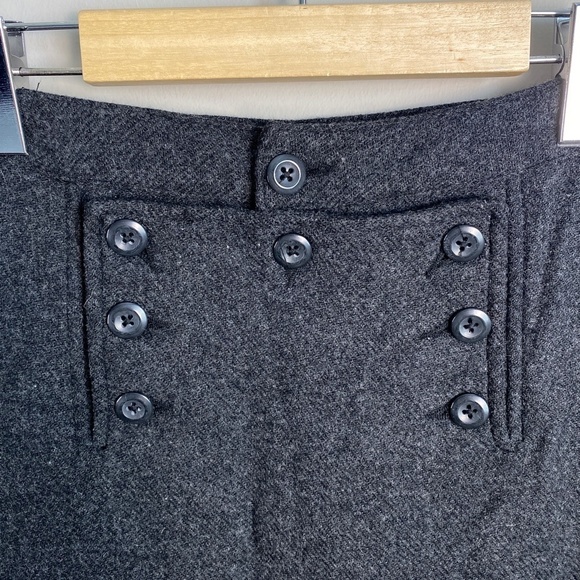 Old Navy Women's Wool Blend Low Waist Lined Skirt Size 8 Button Flap Front Midi - Picture 3 of 12